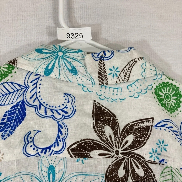 Kim Rogers Floral 100% Linen Short Sleeve Button Down 1X - Picture 9 of 9